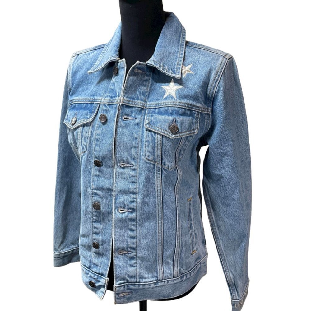 BLOOMINGDALES Logophile Denim Jacket Light Blue Moonlight - Picture 4 of 8